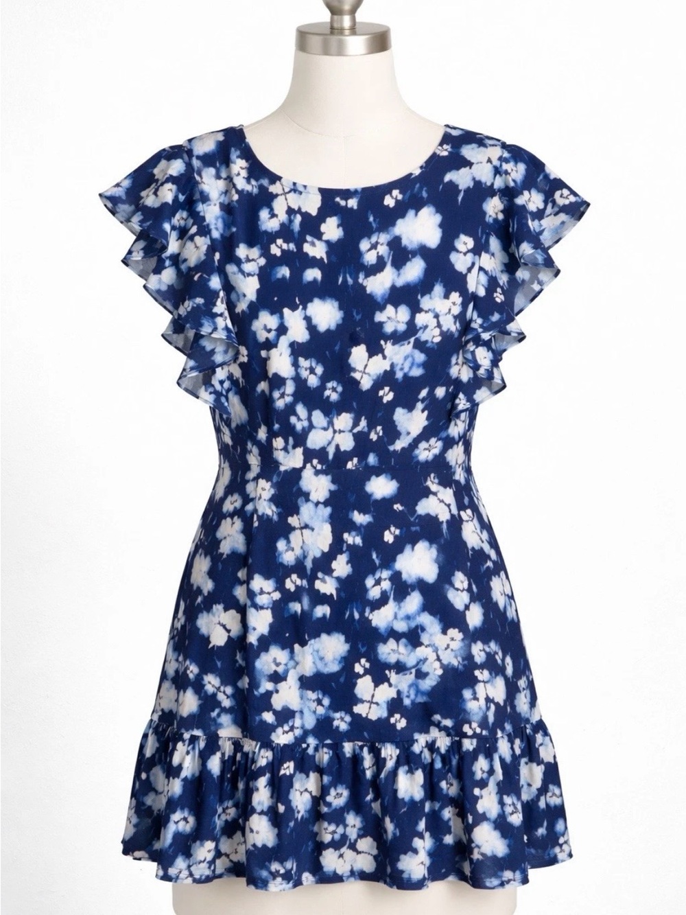 Michael Kors Navy and White Floral Mini Dress